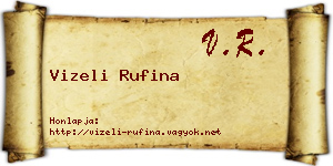 Vizeli Rufina névjegykártya
